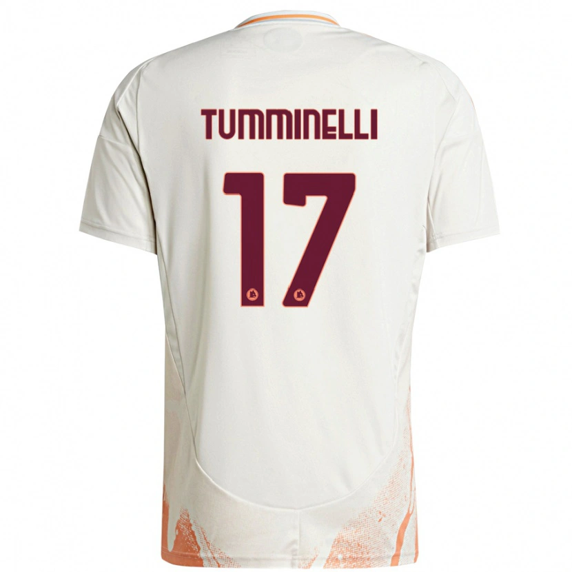 Danxen Kvinder Gianmarco Tumminelli #17 Creme Hvid Orange Udebane Spillertrøjer 2024/25 Trøje T-Shirt