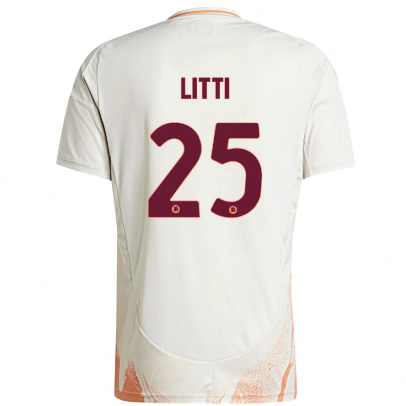 Danxen Kvinder Marco Litti #25 Creme Hvid Orange Udebane Spillertrøjer 2024/25 Trøje T-Shirt
