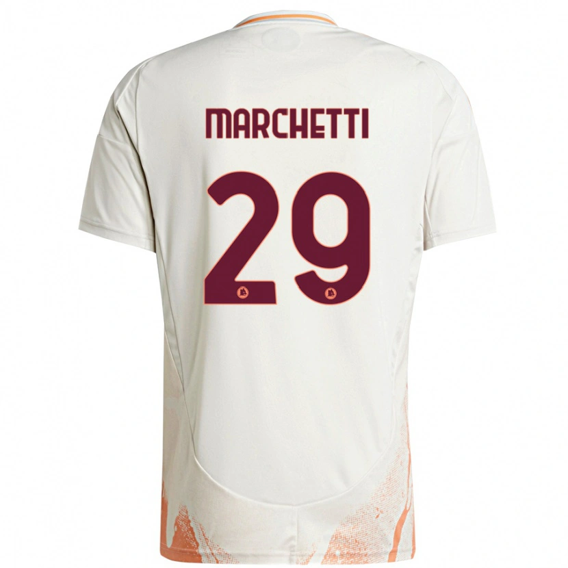 Danxen Kvinder Tommaso Marchetti #29 Creme Hvid Orange Udebane Spillertrøjer 2024/25 Trøje T-Shirt