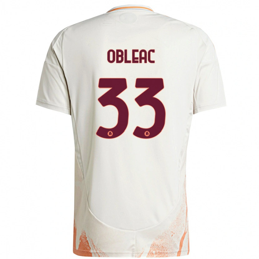 Danxen Kvinder Matteo Obleac #33 Creme Hvid Orange Udebane Spillertrøjer 2024/25 Trøje T-Shirt