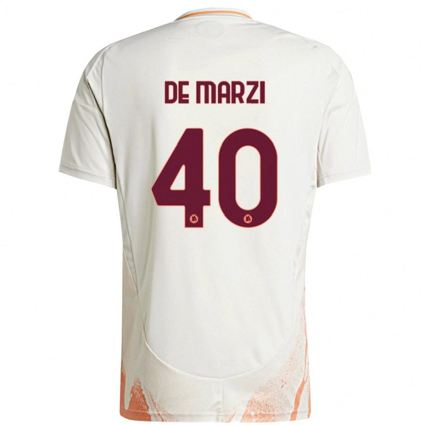 Danxen Kvinder Giorgio De Marzi #40 Creme Hvid Orange Udebane Spillertrøjer 2024/25 Trøje T-Shirt