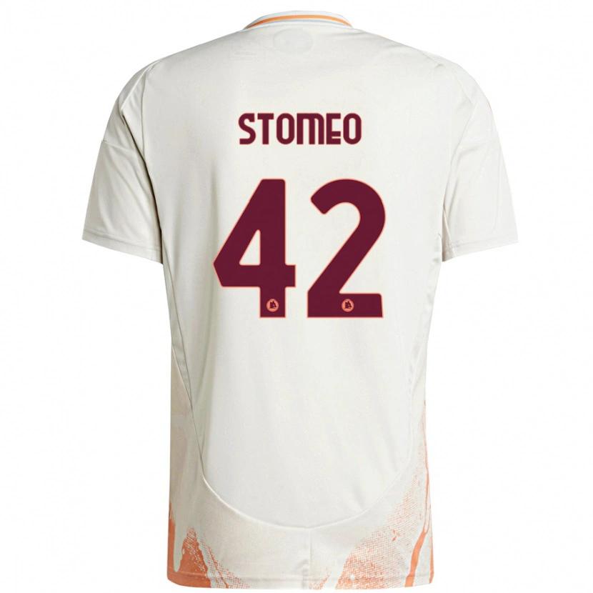 Danxen Kvinder Giorgio Stomeo #42 Creme Hvid Orange Udebane Spillertrøjer 2024/25 Trøje T-Shirt