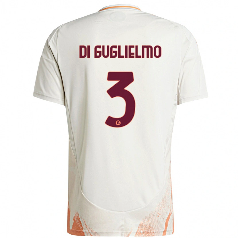 Danxen Kvinder Lucia Di Guglielmo #3 Creme Hvid Orange Udebane Spillertrøjer 2024/25 Trøje T-Shirt
