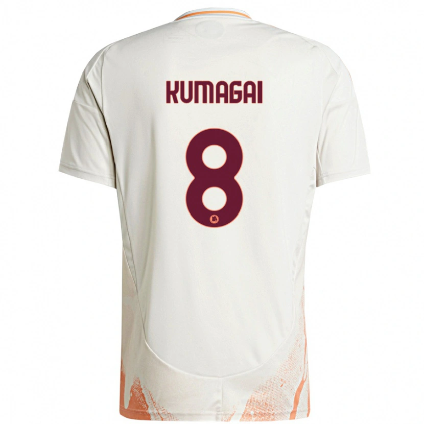 Danxen Kvinder Saki Kumagai #8 Creme Hvid Orange Udebane Spillertrøjer 2024/25 Trøje T-Shirt