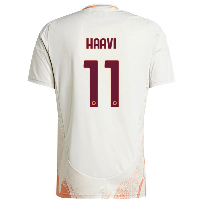 Danxen Kvinder Emilie Haavi #11 Creme Hvid Orange Udebane Spillertrøjer 2024/25 Trøje T-Shirt