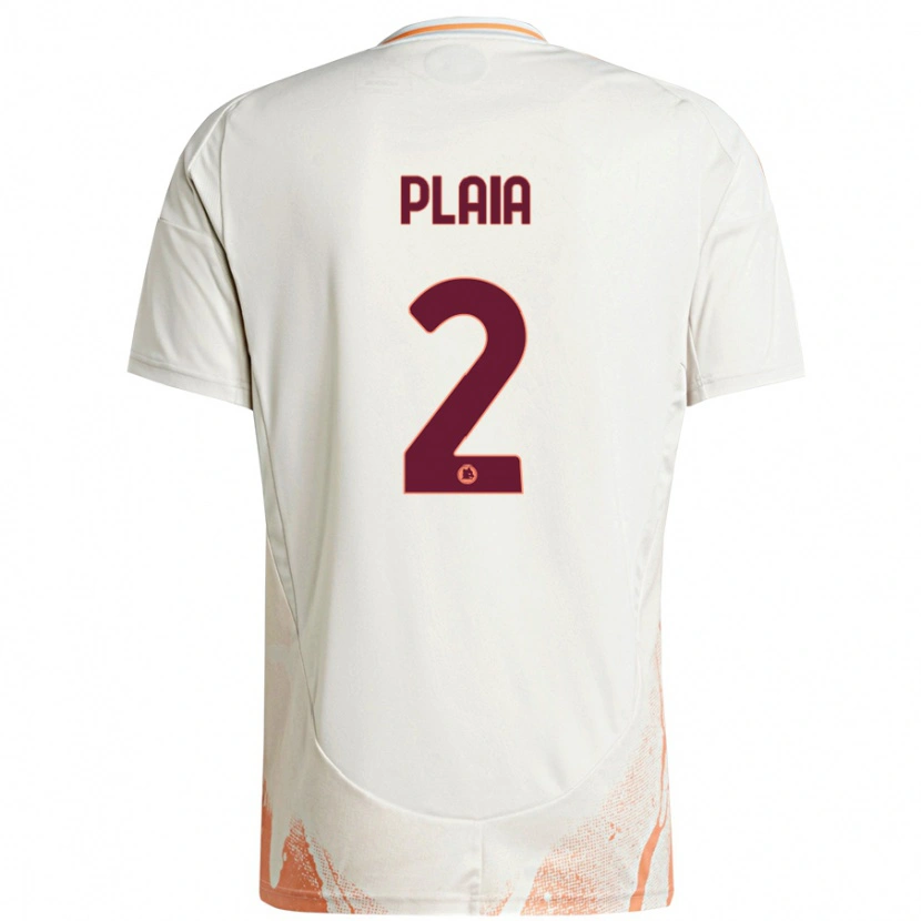 Danxen Kvinder Matteo Plaia #2 Creme Hvid Orange Udebane Spillertrøjer 2024/25 Trøje T-Shirt