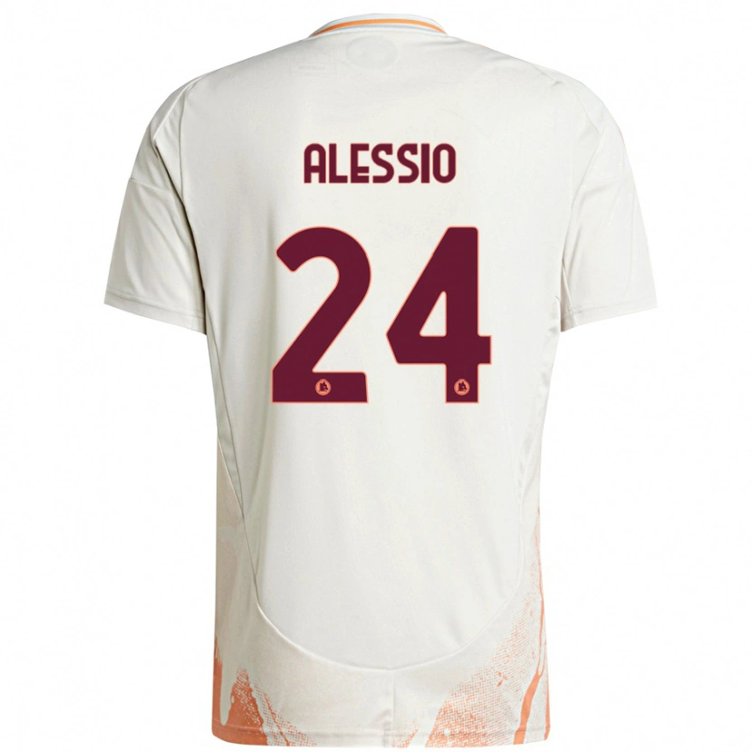 Danxen Kvinder Filippo Alessio #24 Creme Hvid Orange Udebane Spillertrøjer 2024/25 Trøje T-Shirt