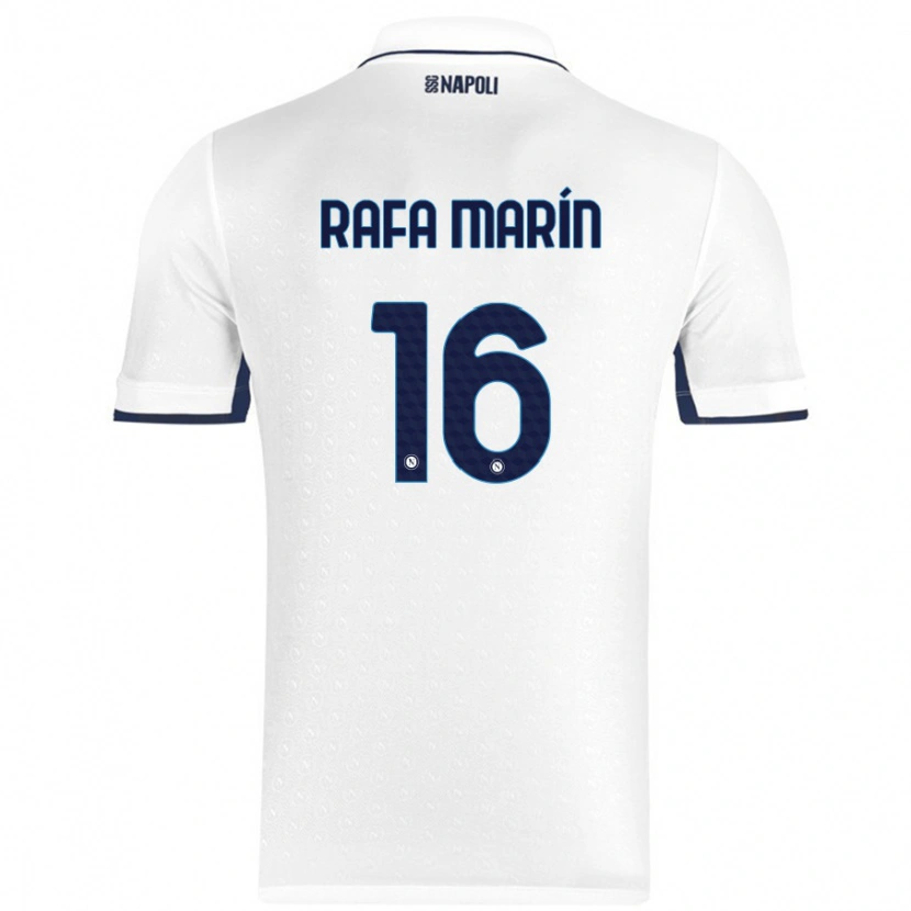 Danxen Kvinder Rafa Marín #16 Hvid Kongeblå Udebane Spillertrøjer 2024/25 Trøje T-Shirt