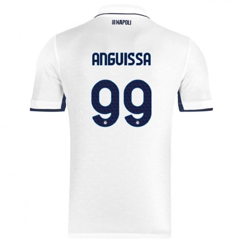 Danxen Kvinder Frank Anguissa #99 Hvid Kongeblå Udebane Spillertrøjer 2024/25 Trøje T-Shirt