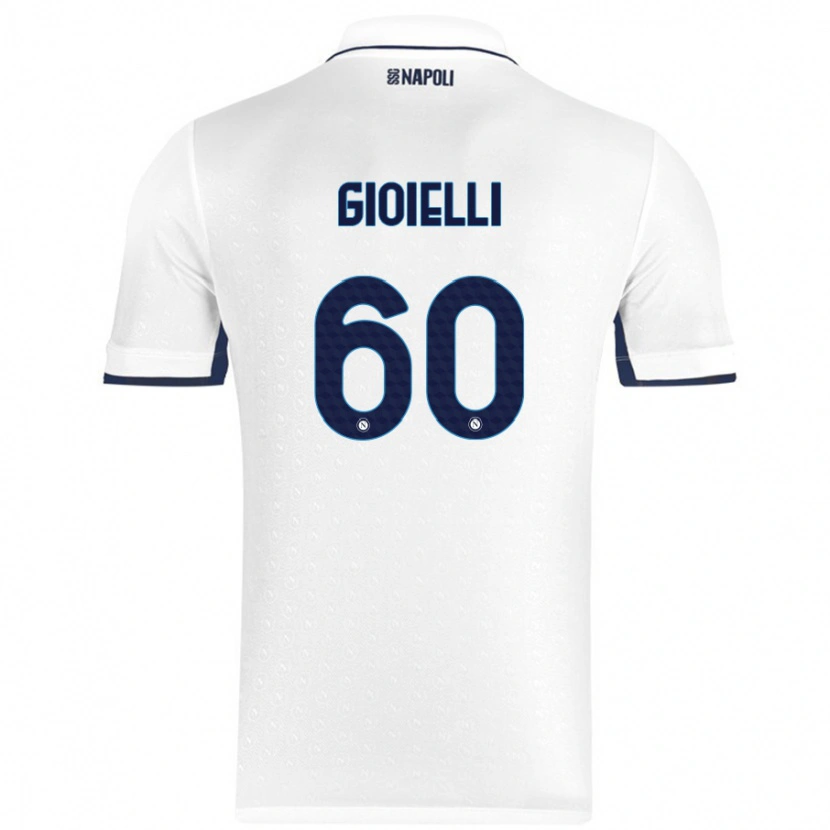 Danxen Kvinder Francesco Gioielli #60 Hvid Kongeblå Udebane Spillertrøjer 2024/25 Trøje T-Shirt
