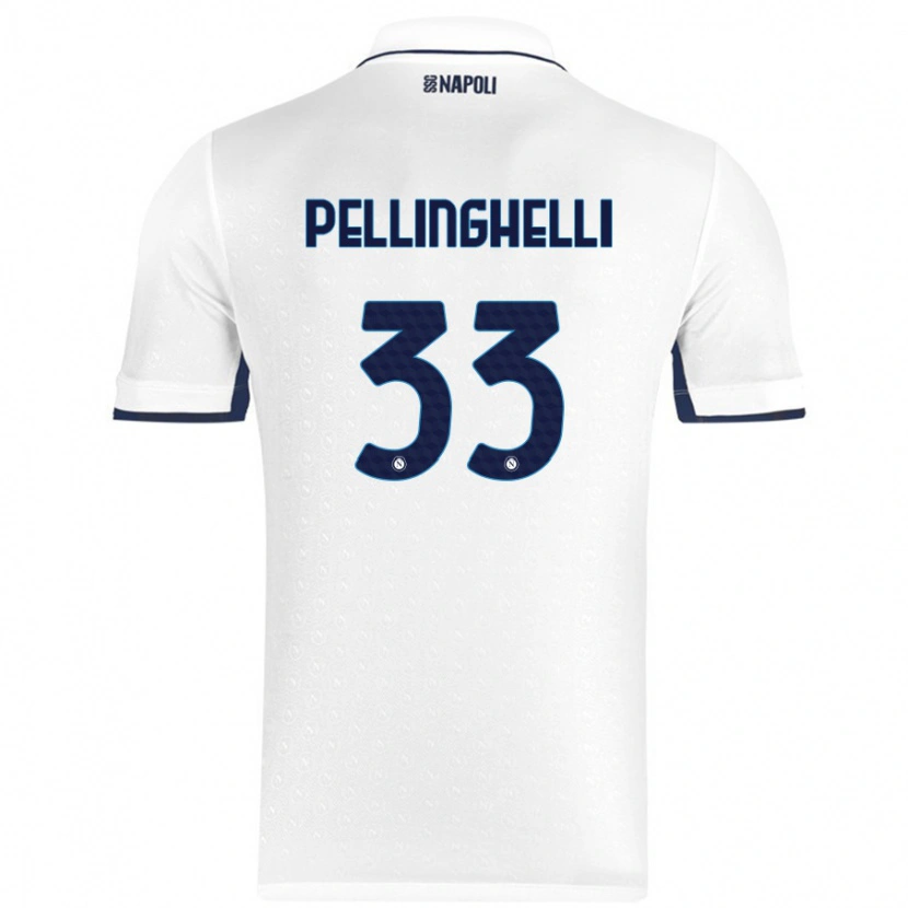 Danxen Kvinder Alice Pellinghelli #33 Hvid Kongeblå Udebane Spillertrøjer 2024/25 Trøje T-Shirt