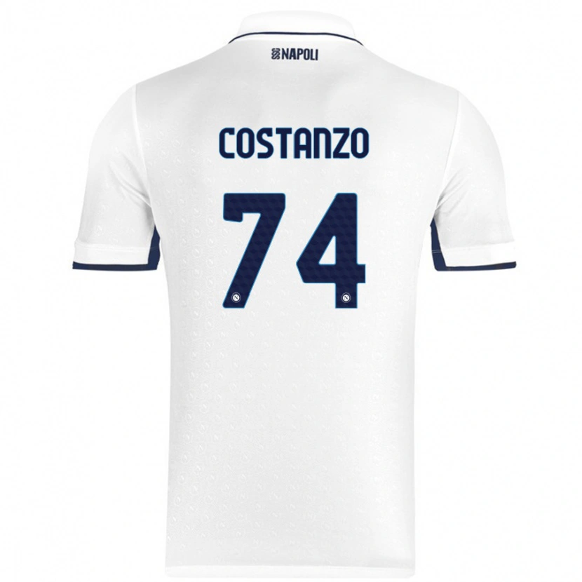 Danxen Kvinder Davide Costanzo #74 Hvid Kongeblå Udebane Spillertrøjer 2024/25 Trøje T-Shirt