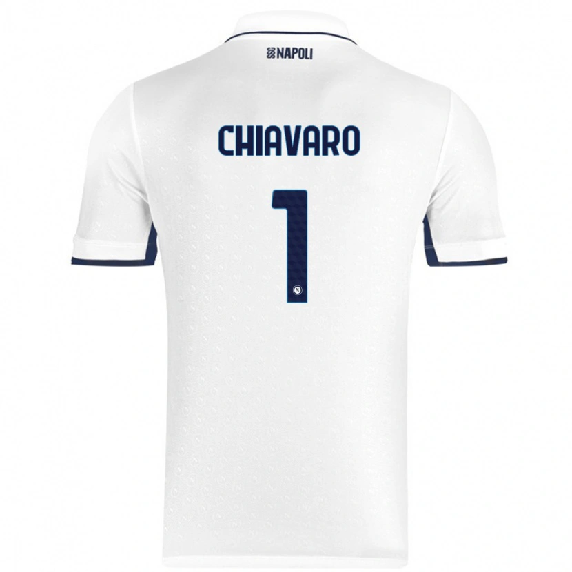 Danxen Kvinder Kelly Chiavaro #1 Hvid Kongeblå Udebane Spillertrøjer 2024/25 Trøje T-Shirt