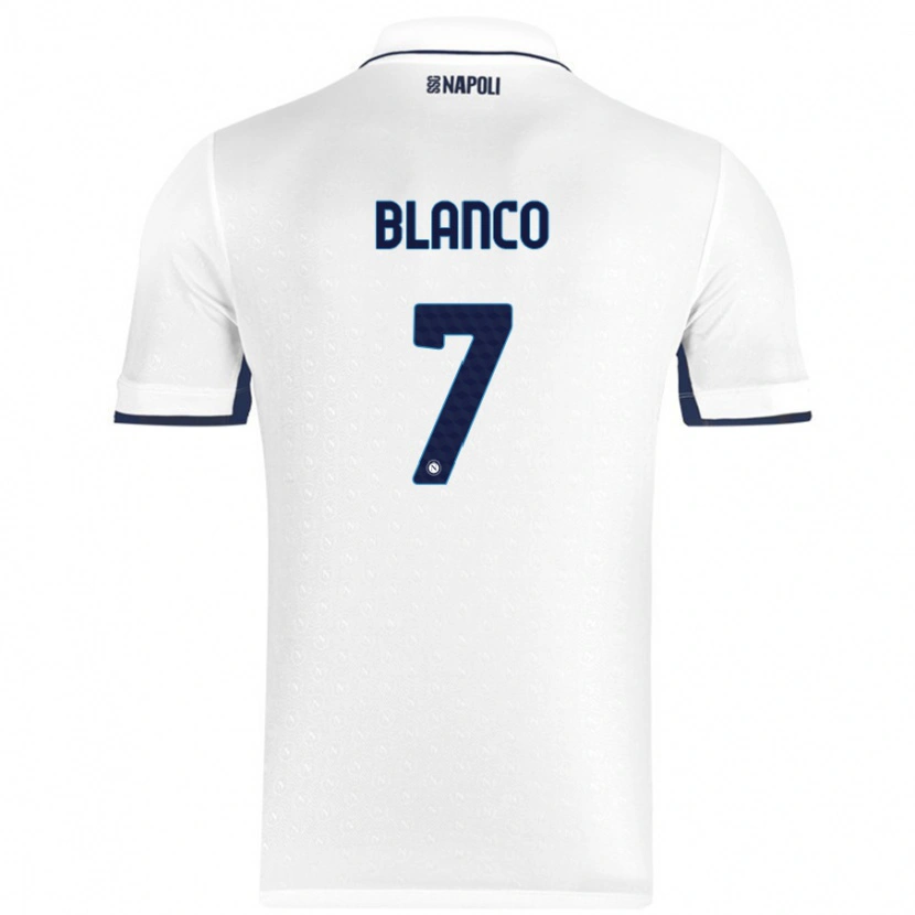 Danxen Kvinder Gimena Blanco #7 Hvid Kongeblå Udebane Spillertrøjer 2024/25 Trøje T-Shirt