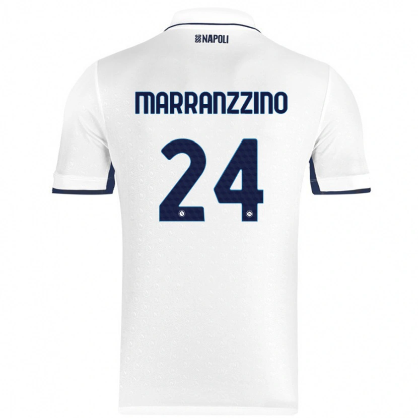 Danxen Kvinder Pasquale Marranzzino #24 Hvid Kongeblå Udebane Spillertrøjer 2024/25 Trøje T-Shirt