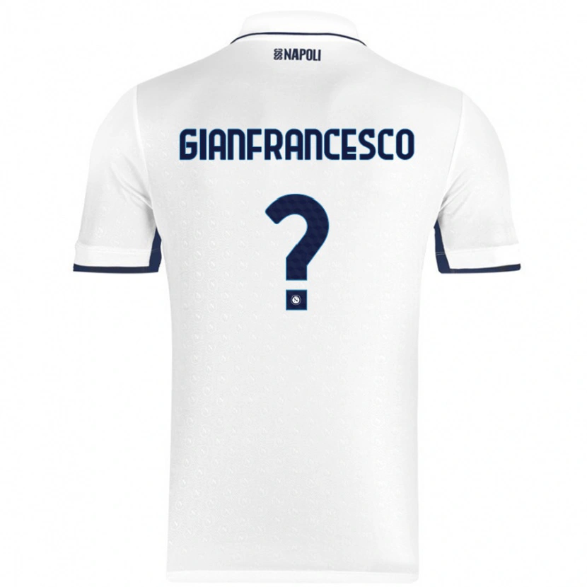 Danxen Kvinder Sergio Gianfrancesco #0 Hvid Kongeblå Udebane Spillertrøjer 2024/25 Trøje T-Shirt