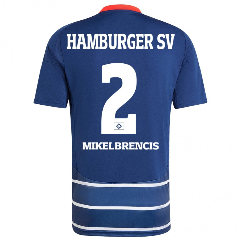 Danxen Kvinder William Mikelbrencis #2 Mørkeblå Udebane Spillertrøjer 2024/25 Trøje T-Shirt