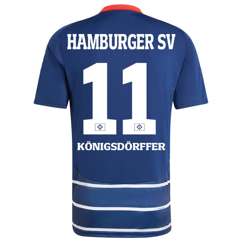 Danxen Kvinder Ransford Königsdörffer #11 Mørkeblå Udebane Spillertrøjer 2024/25 Trøje T-Shirt