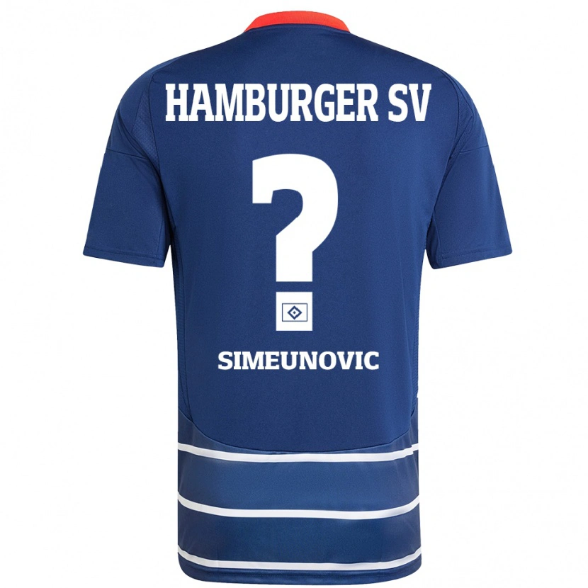 Danxen Kvinder Denis Simeunovic #0 Mørkeblå Udebane Spillertrøjer 2024/25 Trøje T-Shirt
