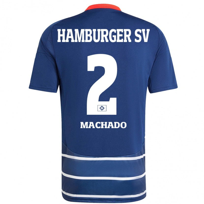 Danxen Kvinder Kilian Machado #2 Mørkeblå Udebane Spillertrøjer 2024/25 Trøje T-Shirt