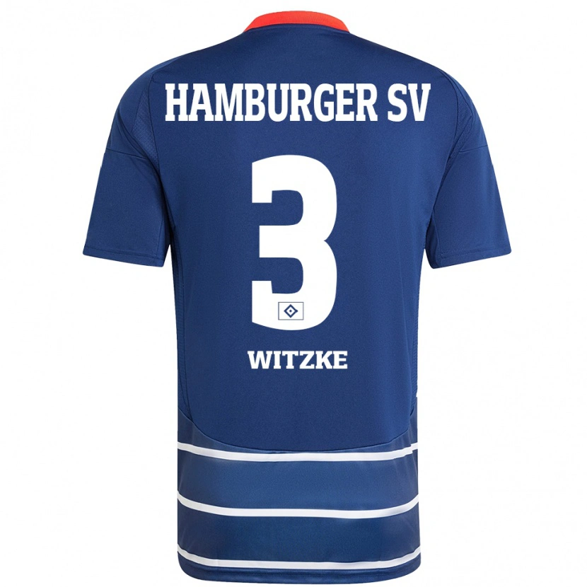 Danxen Kvinder Oliver Witzke #3 Mørkeblå Udebane Spillertrøjer 2024/25 Trøje T-Shirt