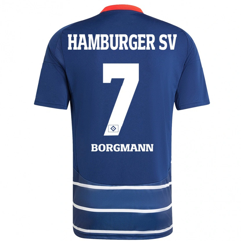 Danxen Kvinder Marcus Borgmann #7 Mørkeblå Udebane Spillertrøjer 2024/25 Trøje T-Shirt