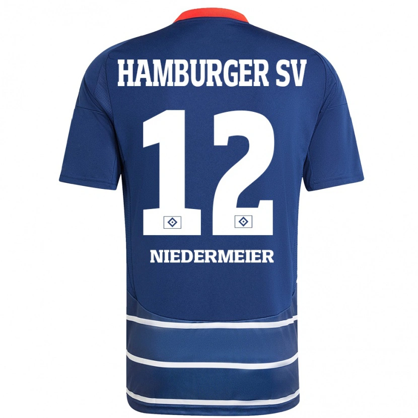 Danxen Kvinder Philipp Niedermeier #12 Mørkeblå Udebane Spillertrøjer 2024/25 Trøje T-Shirt