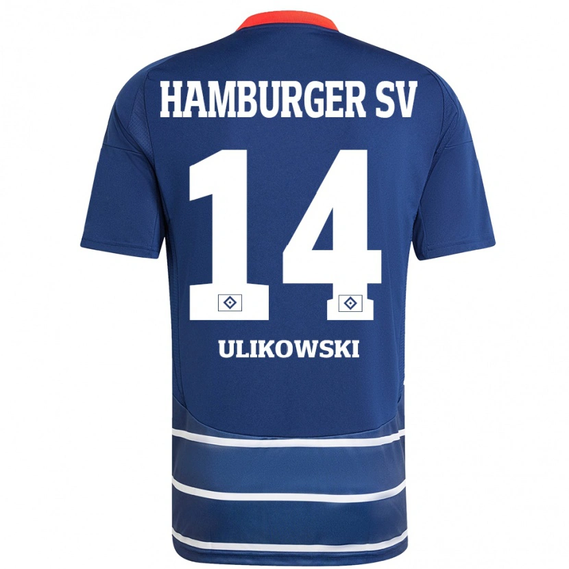 Danxen Kvinder Felix Ulikowski #14 Mørkeblå Udebane Spillertrøjer 2024/25 Trøje T-Shirt