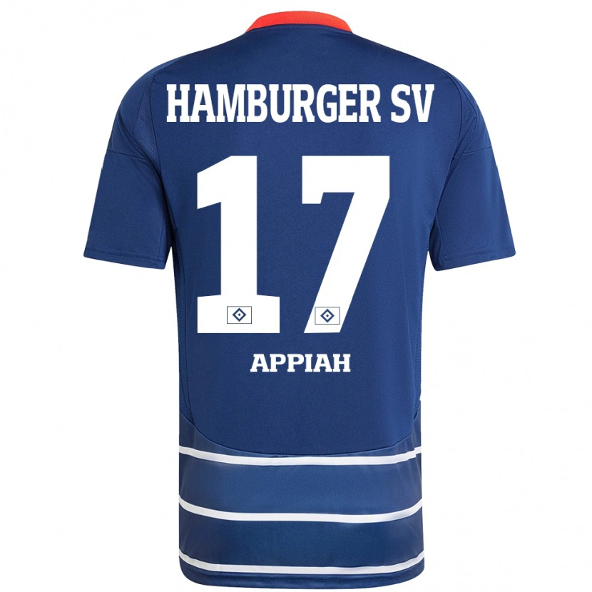 Danxen Kvinder Emmanuel Appiah #17 Mørkeblå Udebane Spillertrøjer 2024/25 Trøje T-Shirt