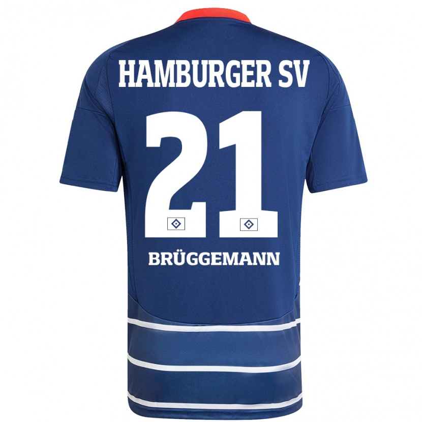 Danxen Kvinder William Brüggemann #21 Mørkeblå Udebane Spillertrøjer 2024/25 Trøje T-Shirt