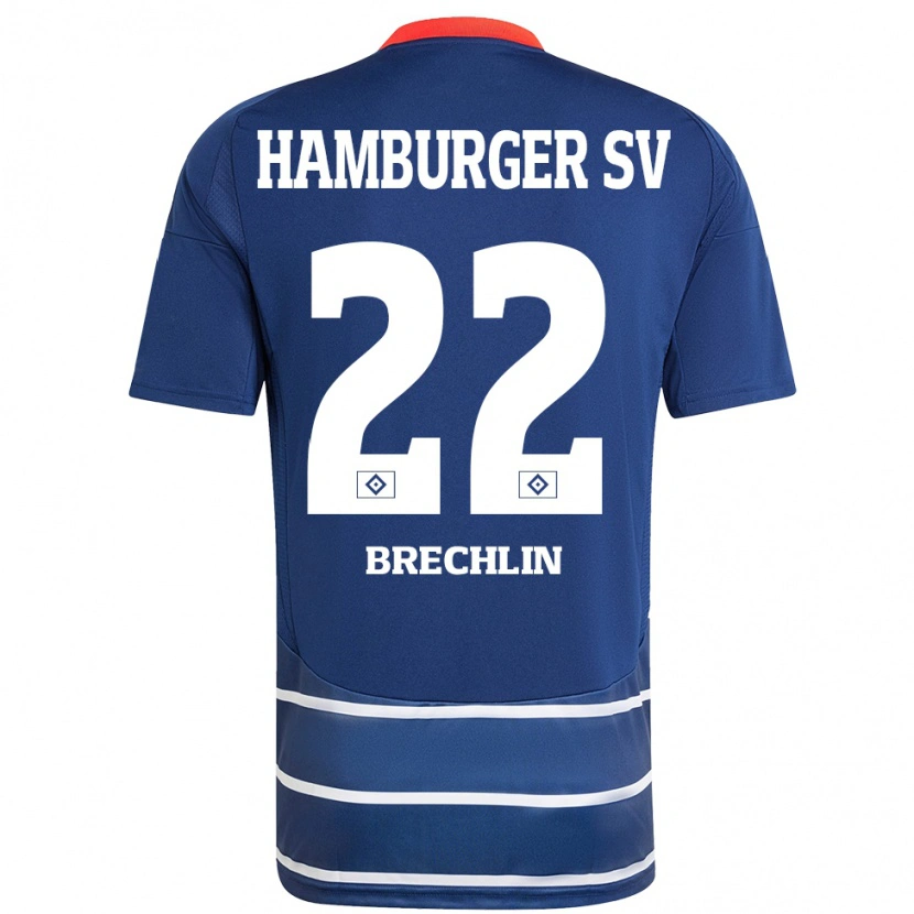 Danxen Kvinder Bjarne Brechlin #22 Mørkeblå Udebane Spillertrøjer 2024/25 Trøje T-Shirt