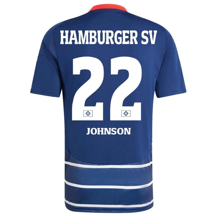 Danxen Kvinder Emmanuel Johnson #22 Mørkeblå Udebane Spillertrøjer 2024/25 Trøje T-Shirt