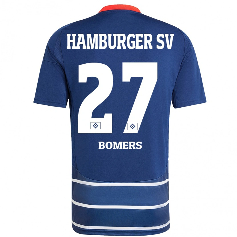 Danxen Kvinder Henrik Bomers #27 Mørkeblå Udebane Spillertrøjer 2024/25 Trøje T-Shirt