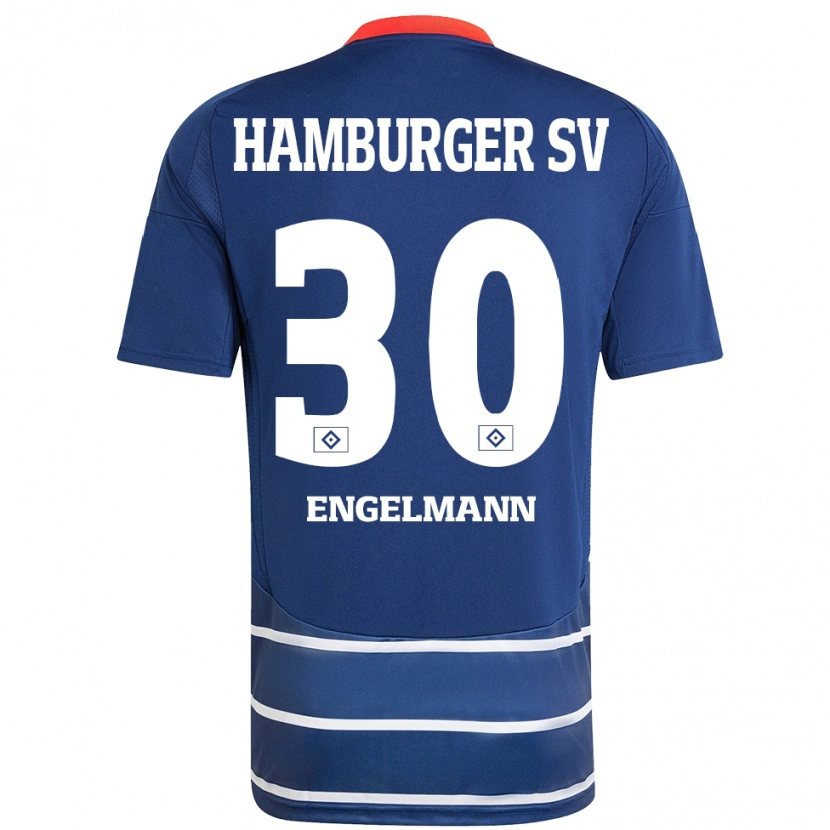 Danxen Kvinder Timon Engelmann #30 Mørkeblå Udebane Spillertrøjer 2024/25 Trøje T-Shirt