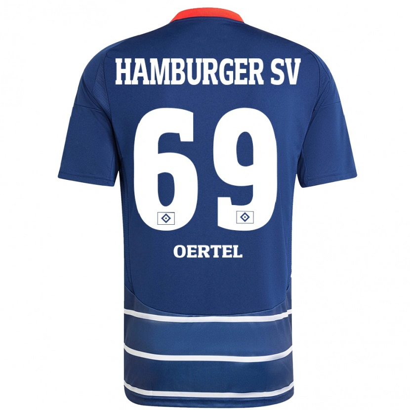 Danxen Kvinder Jan Oertel #69 Mørkeblå Udebane Spillertrøjer 2024/25 Trøje T-Shirt