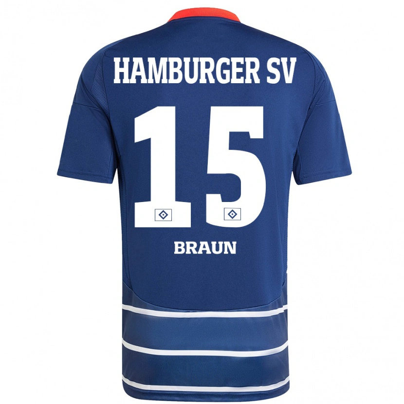 Danxen Kvinder Jana Braun #15 Mørkeblå Udebane Spillertrøjer 2024/25 Trøje T-Shirt