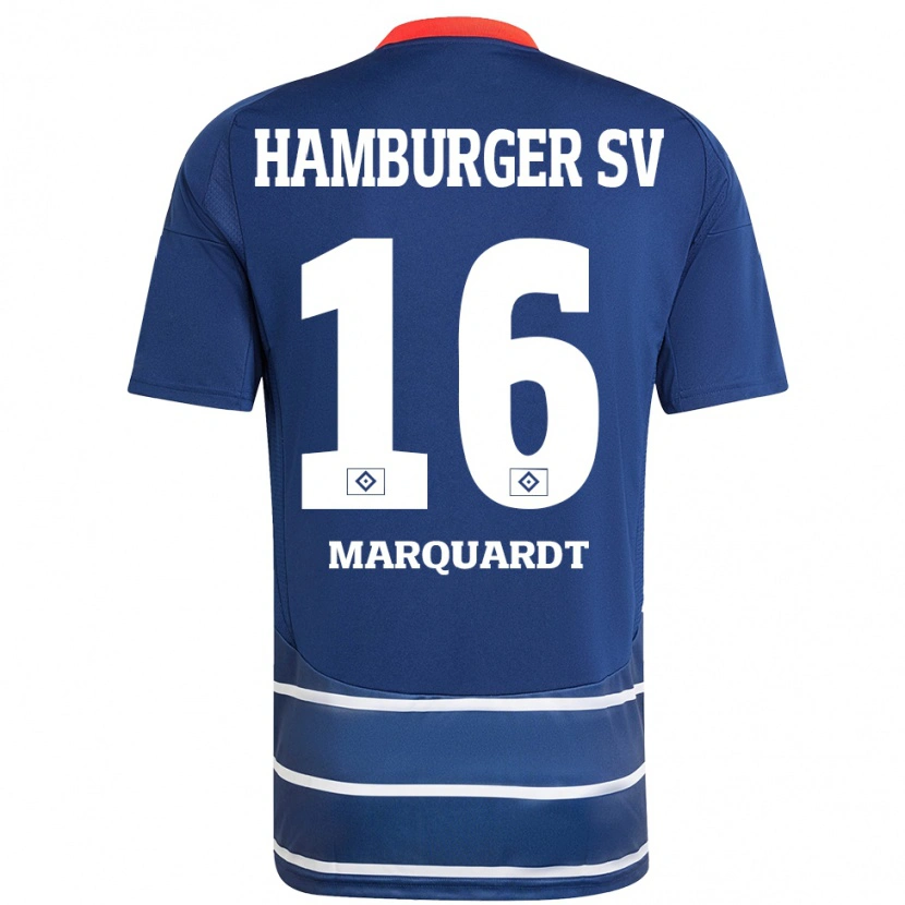 Danxen Kvinder Dana Marquardt #16 Mørkeblå Udebane Spillertrøjer 2024/25 Trøje T-Shirt