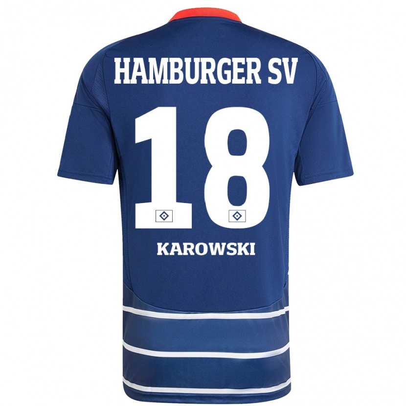 Danxen Kvinder Nele Karowski #18 Mørkeblå Udebane Spillertrøjer 2024/25 Trøje T-Shirt