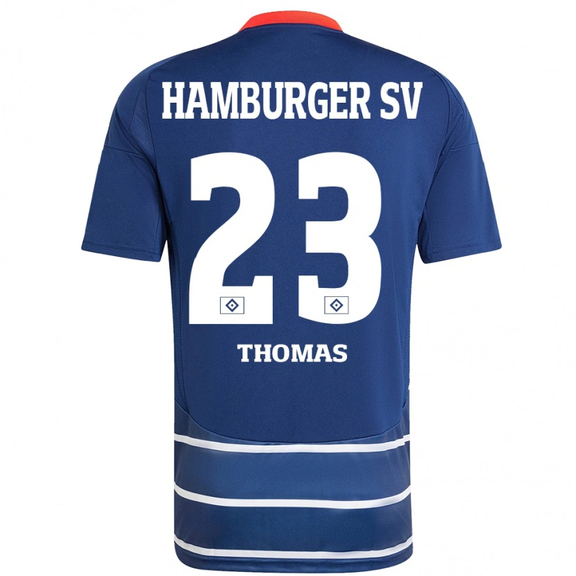 Danxen Kvinder Aaliyah-Miléne Thomas #23 Mørkeblå Udebane Spillertrøjer 2024/25 Trøje T-Shirt
