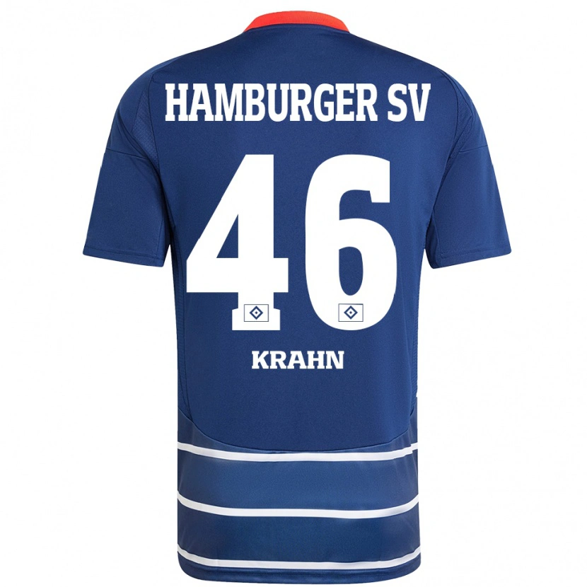 Danxen Kvinder Elijah Krahn #46 Mørkeblå Udebane Spillertrøjer 2024/25 Trøje T-Shirt