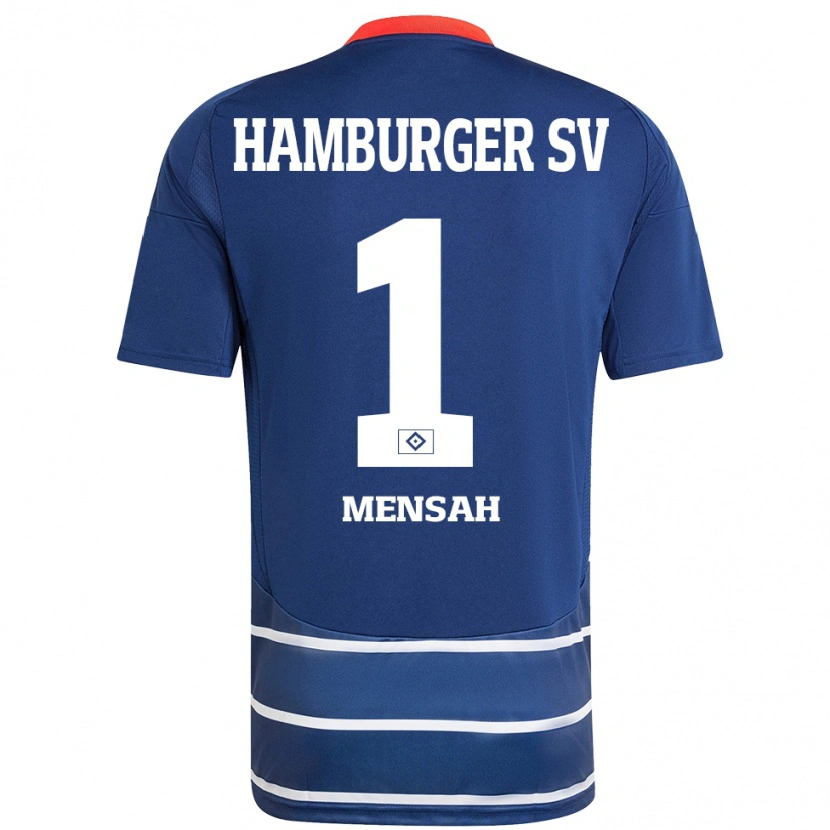 Danxen Kvinder Steven Mensah #1 Mørkeblå Udebane Spillertrøjer 2024/25 Trøje T-Shirt