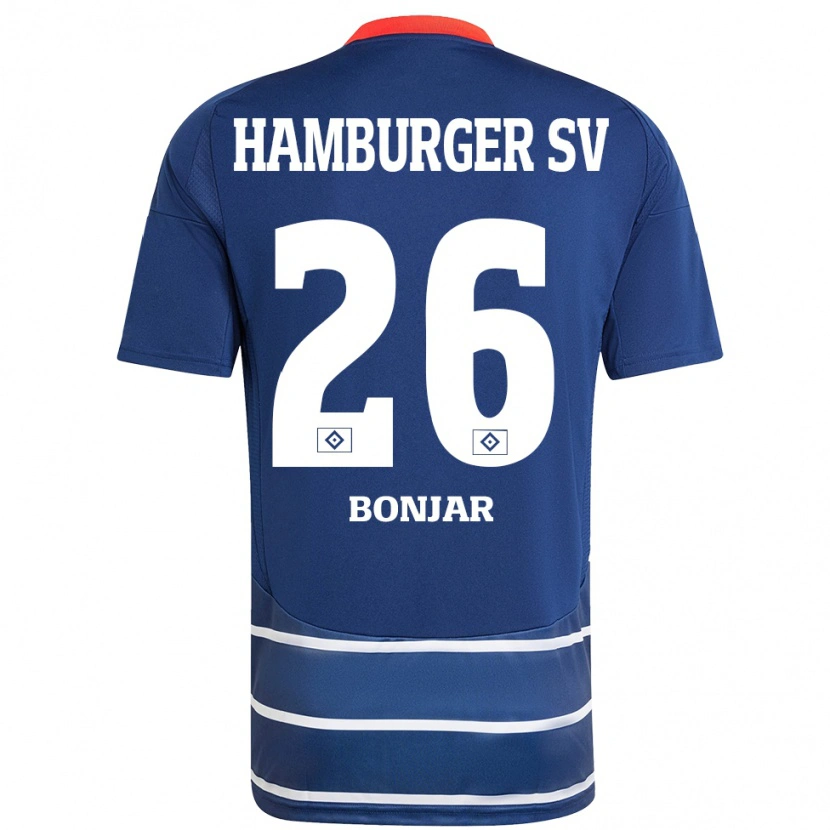 Danxen Kvinder Amir Bonjar #26 Mørkeblå Udebane Spillertrøjer 2024/25 Trøje T-Shirt