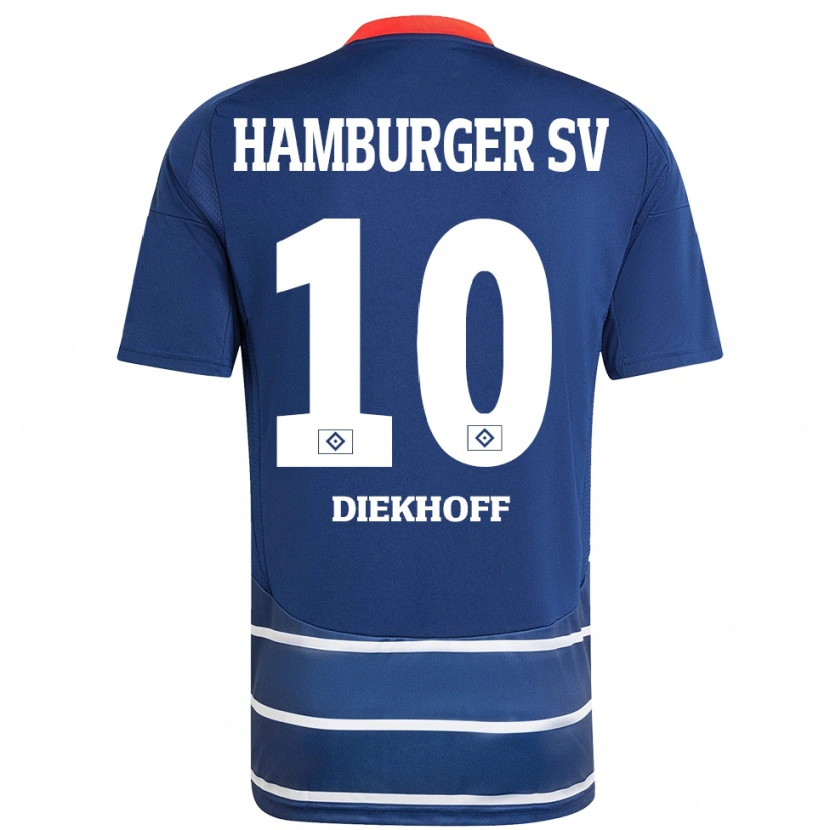 Danxen Kvinder Hannah Diekhoff #10 Mørkeblå Udebane Spillertrøjer 2024/25 Trøje T-Shirt