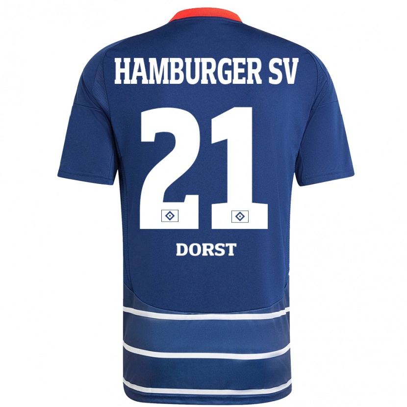 Danxen Kvinder Dana Dorst #21 Mørkeblå Udebane Spillertrøjer 2024/25 Trøje T-Shirt