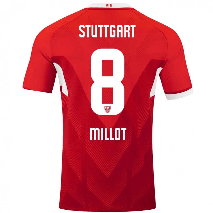 Danxen Kvinder Enzo Millot #8 Rød Hvid Udebane Spillertrøjer 2024/25 Trøje T-Shirt