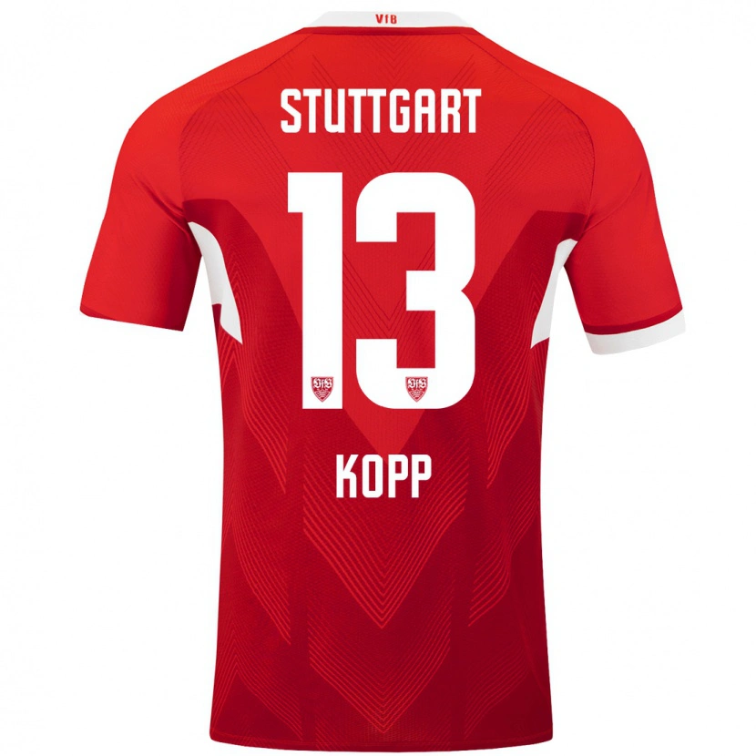 Danxen Kvinder Leonie Kopp #13 Rød Hvid Udebane Spillertrøjer 2024/25 Trøje T-Shirt