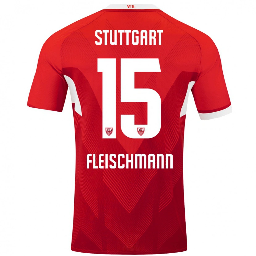 Danxen Kvinder Svea Fleischmann #15 Rød Hvid Udebane Spillertrøjer 2024/25 Trøje T-Shirt
