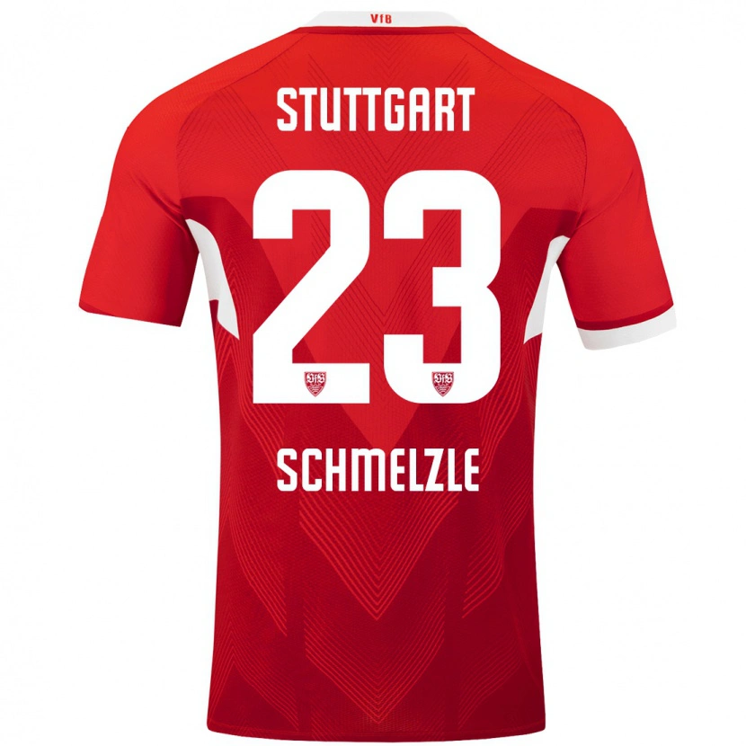 Danxen Kvinder Marlen Schmelzle #23 Rød Hvid Udebane Spillertrøjer 2024/25 Trøje T-Shirt