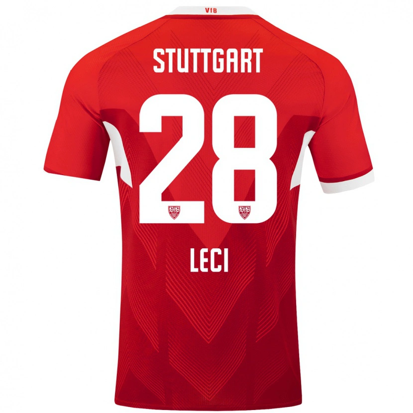Danxen Kvinder Besarta Leci #28 Rød Hvid Udebane Spillertrøjer 2024/25 Trøje T-Shirt