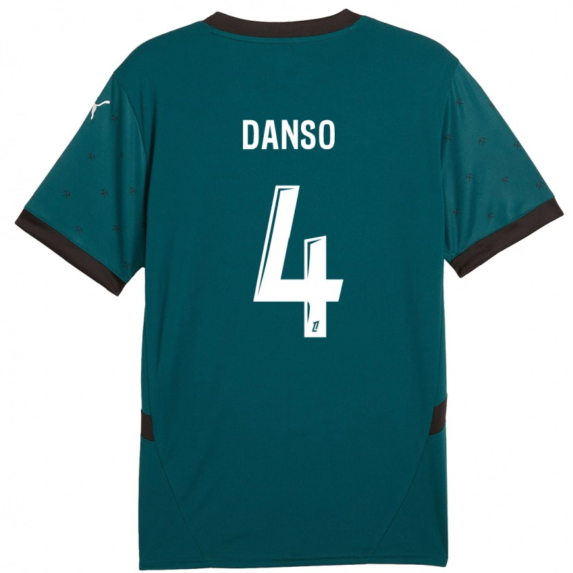 Danxen Kvinder Kevin Danso #4 Mørkegrøn Udebane Spillertrøjer 2024/25 Trøje T-Shirt